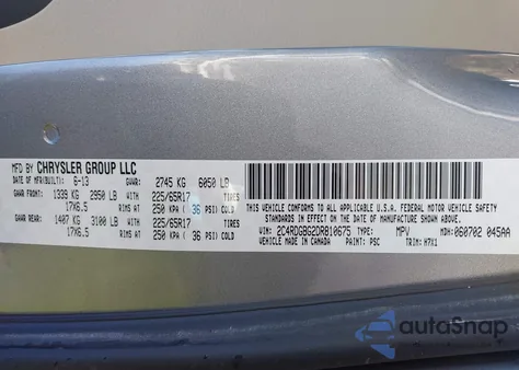 2013 Dodge Grand Caravan Se from USA, damaged, VIN 2C4RDGBG2DR810675